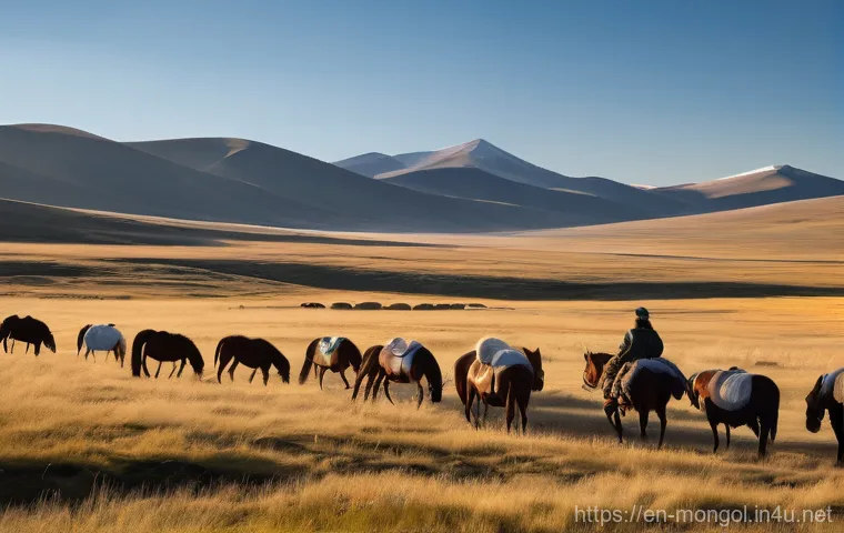 몽골 여행을 위한 지도 앱 - **Prompt:** A solo adventurer, dressed in practical and robust outdoor adventure attire suitable for...