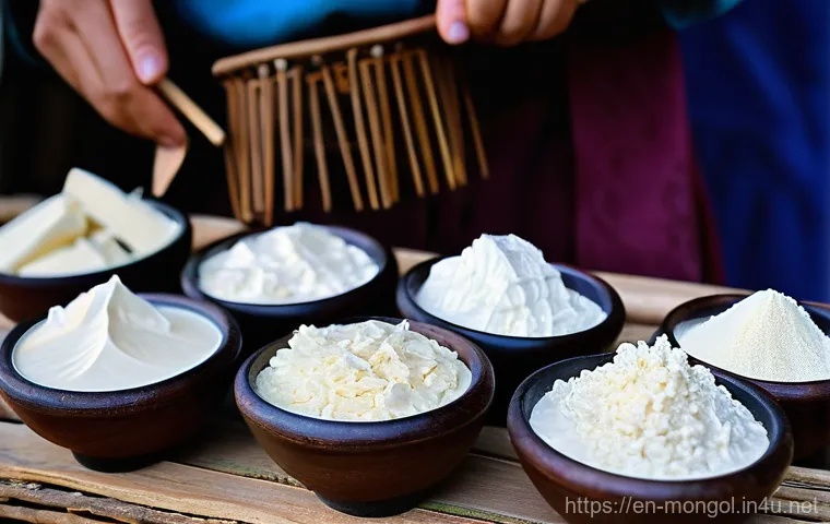 몽골의 전통 요리와 맛 - **Prompt: An expansive, rugged Mongolian steppe landscape at dusk, with the silhouette of distant ge...