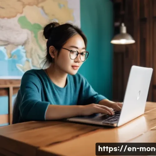 Home 7 몽골 비자 신청 절차 - **Prompt 1: Seamless eVisa Application for Mongolian Adventure**
"A young adult, dressed in comf...