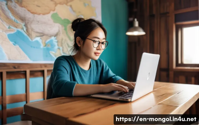 몽골 비자 신청 절차 - **Prompt 1: Seamless eVisa Application for Mongolian Adventure**
    "A young adult, dressed in comf...