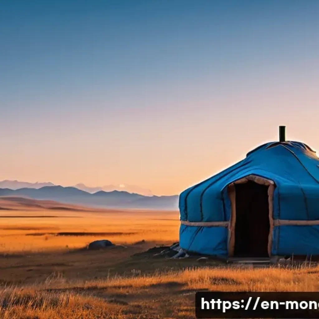 몽골 여행자의 주요 실수 - A rugged Mongolian landscape at dusk featuring a traveler dressed in layered clothing and a windproo...